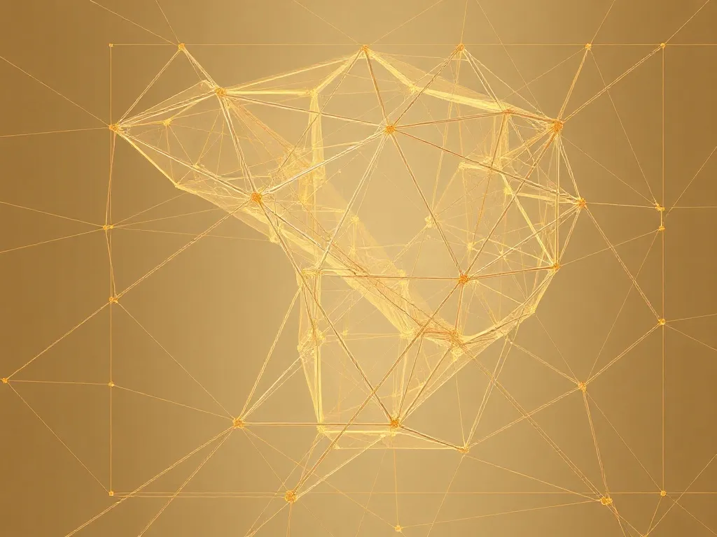 Abstract architectural visualization of interconnected nodes