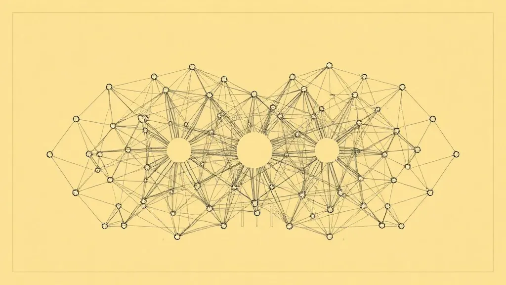 A technical architectural blueprint of a neural network stru